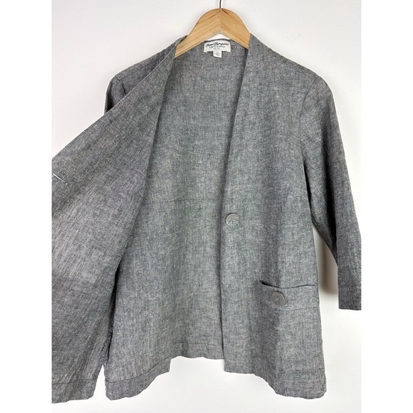 Norm Thompson Vintage Gray Linen-Blend Jacket - Picture 3 of 11